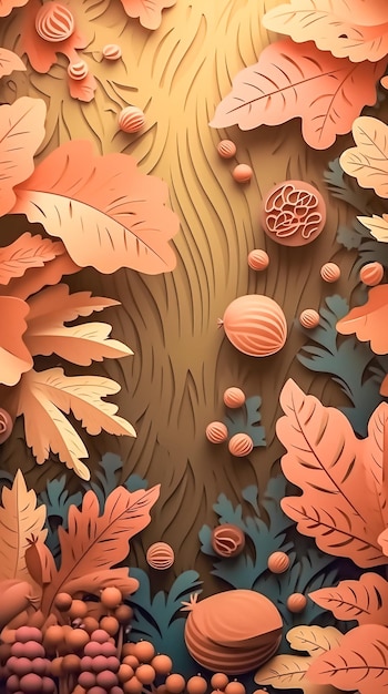 Illustrazione creativa con foglie di autunno ai generativa