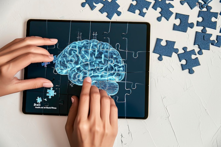 Foto illustrazione creativa dell'ai sulla salute del cervello e la forma mentale