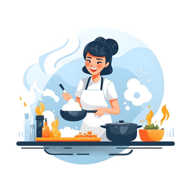 Illustrazione creativa di Chef in stile artistico vettoriale piatto minimalista