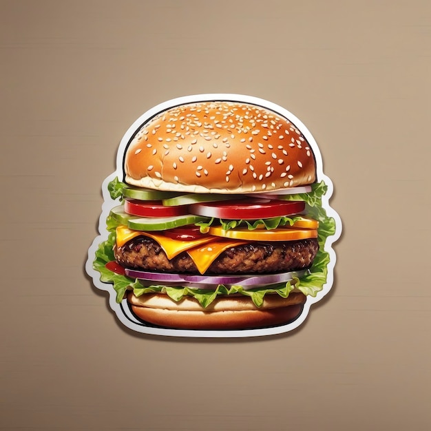 Illustrazione degli adesivi dell'hamburger vettoriale