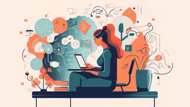 illustrazione dei lavoratori digitali