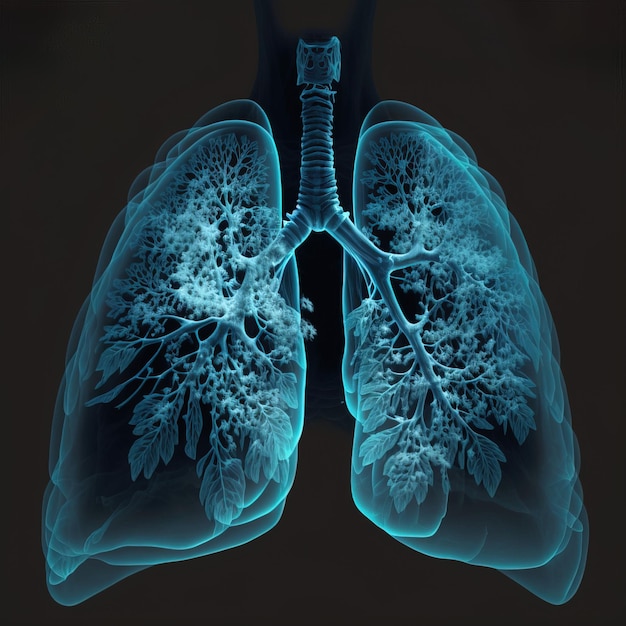 illustrazione dei polmoni IA generativa