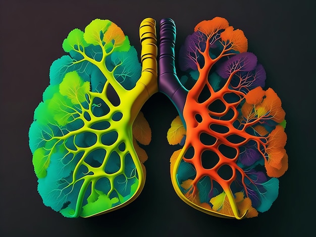 Illustrazione dei polmoni umani Ai generativa