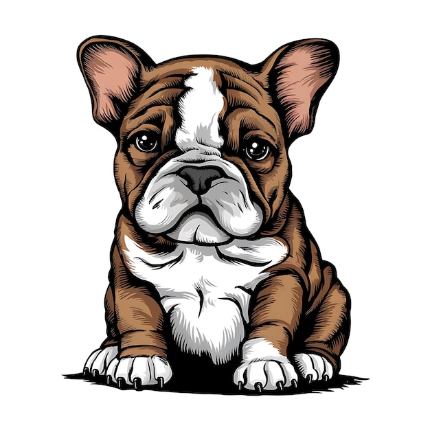 Illustrazione del bambino bulldog inglese carino