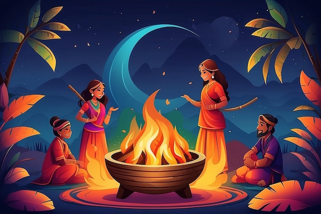 Illustrazione del bhogi felice gradiente