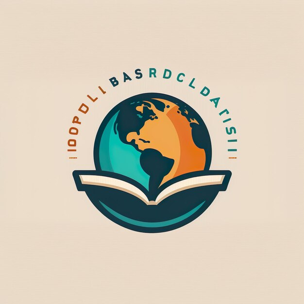 Illustrazione del Book Day Idea del logo per la società di libri realizzata con AI generato