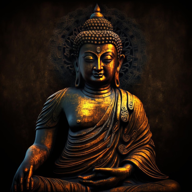 Illustrazione del Buddha per il buddha purnima e il giorno del vesak Generative Ai