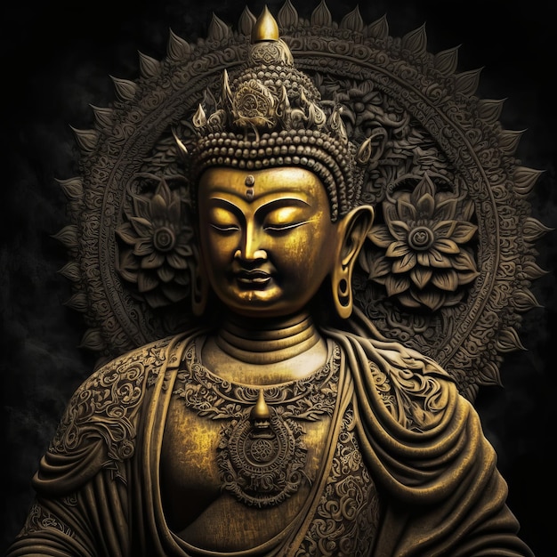 Illustrazione del Buddha per il buddha purnima e il giorno del vesak Generative Ai