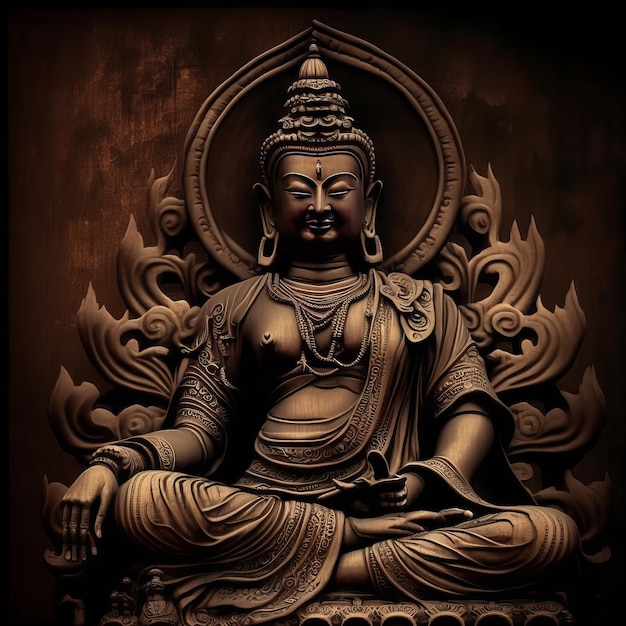 Illustrazione del Buddha per il buddha purnima e il giorno del vesak Generative Ai
