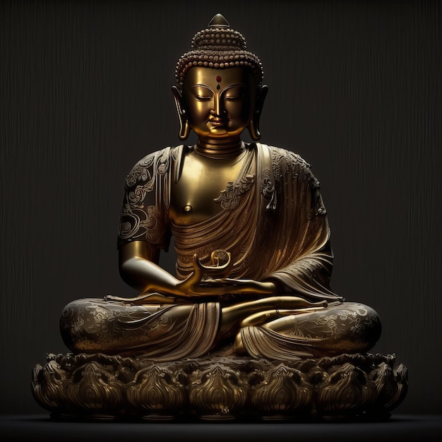 Illustrazione del Buddha per il buddha purnima e il giorno del vesak Generative Ai