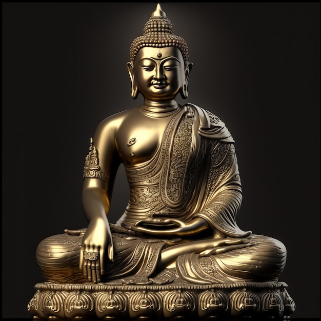 Illustrazione del Buddha per il buddha purnima e il giorno del vesak Generative Ai