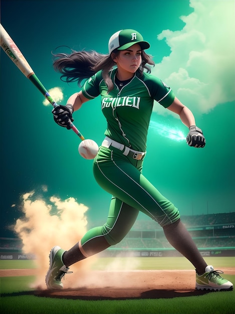 Illustrazione del carattere di softball