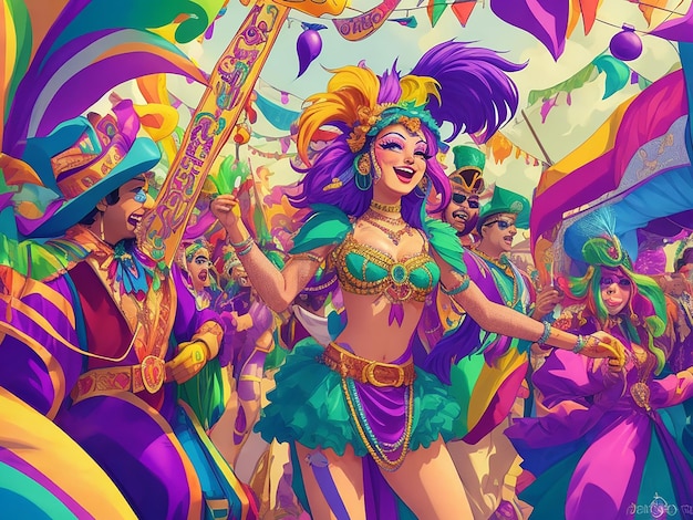 Illustrazione del carnevale di Mardi Gras