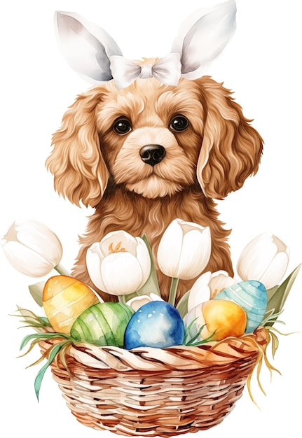 Illustrazione del cavapoo di Pasqua