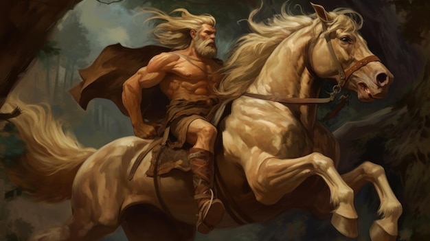 Illustrazione del centauro che assomiglia a Thor