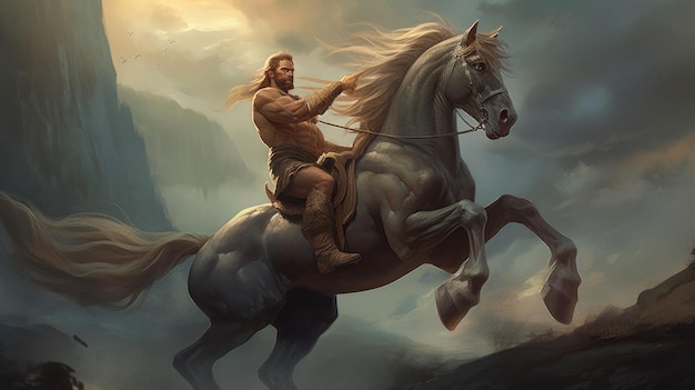 Illustrazione del centauro che assomiglia a Thor