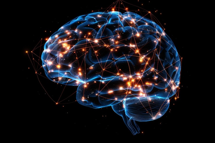 Illustrazione del cervello con connessioni neurali