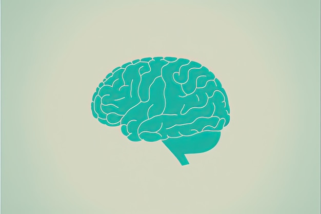 Illustrazione del cervello umano che dimostra il concetto di idee, con sfondo. Illustrazione digitale AI