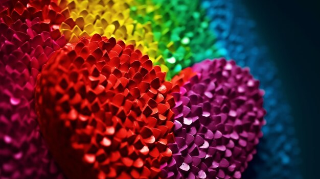 Illustrazione del concetto del mese dell'orgoglio LGBT cuore arcobaleno e amore arcobaleno omosessuale