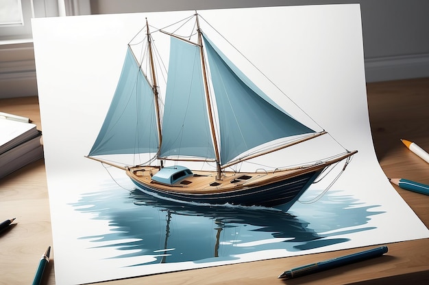 Illustrazione del concetto di barca a vela