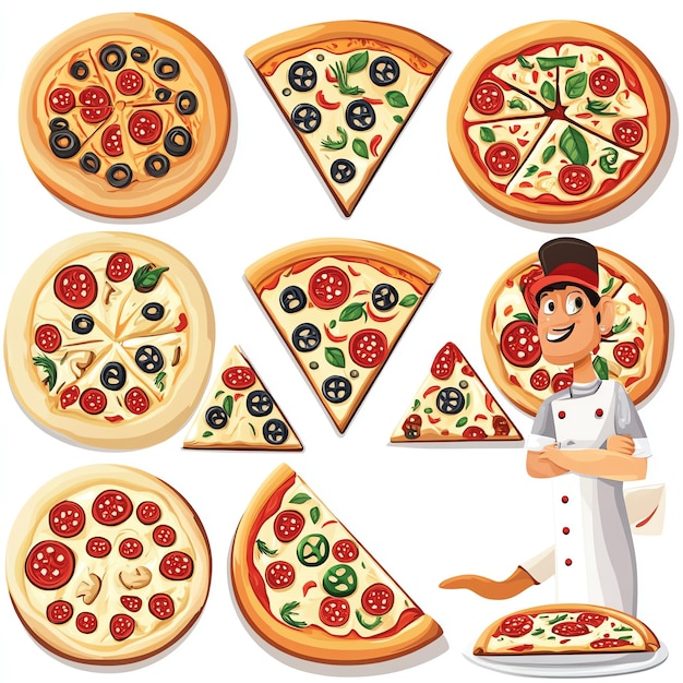 illustrazione del concetto di cibo del ristorante pizza
