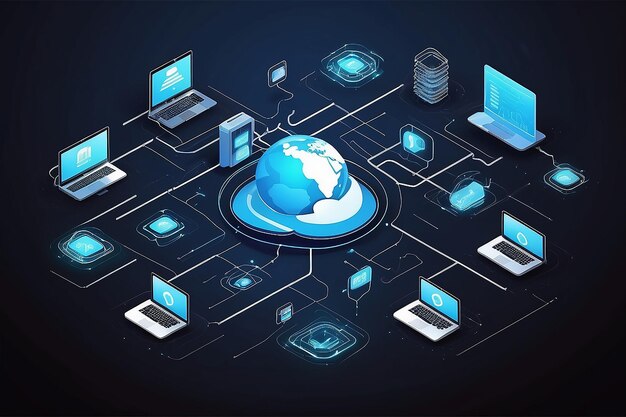 Illustrazione del concetto di cloud hosting