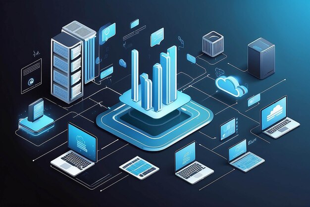 Illustrazione del concetto di cloud hosting