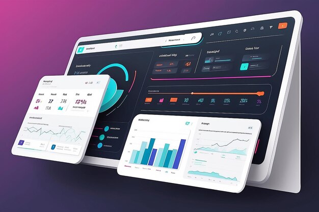 Illustrazione del concetto di dashboard sociale