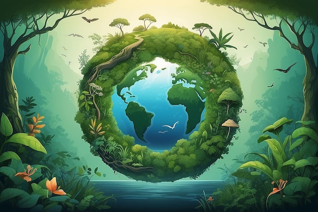 Illustrazione del concetto di ecologia "salvare la natura"