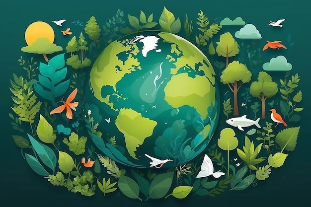 Illustrazione del concetto di ecologia "salvare la natura"