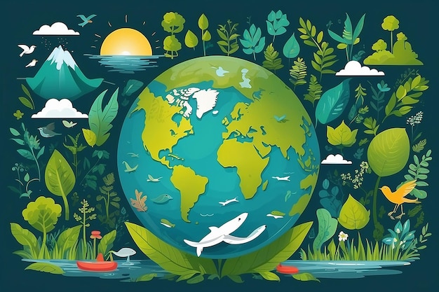 Illustrazione del concetto di ecologia "salvare la natura"