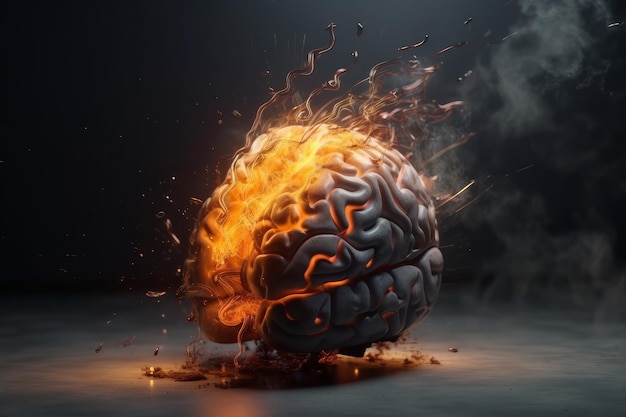 Illustrazione del concetto di esplosione cerebrale ai generativa