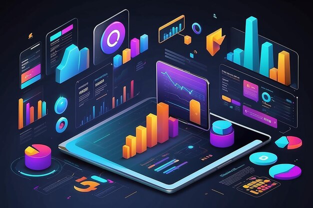 Illustrazione del concetto di statistiche del sito