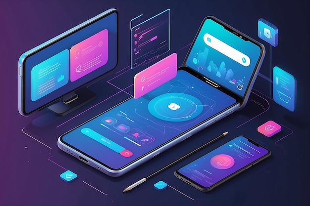 Illustrazione del concetto mobile ux