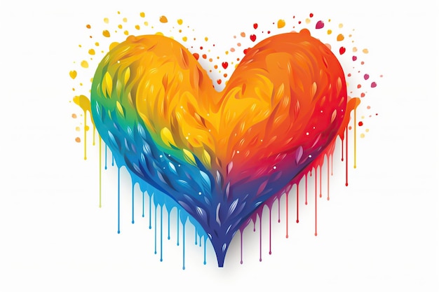Illustrazione del cuore arcobaleno AI generativa
