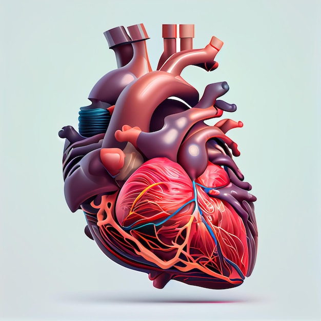 Illustrazione del cuore piuttosto umano con sfondo isolato