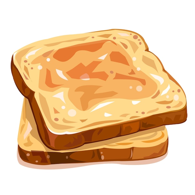 Illustrazione del delizioso toast al burro