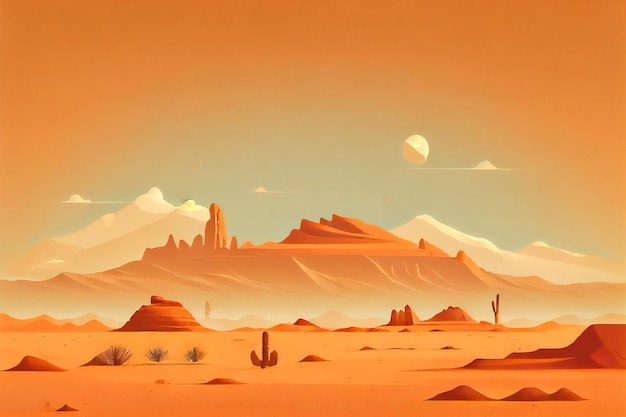 Illustrazione del deserto giallo IA generativa