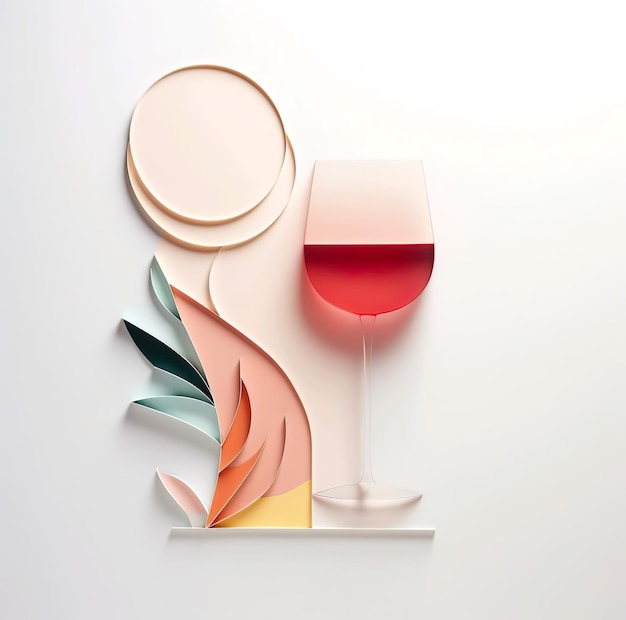 Illustrazione del design del bicchiere di vino con modello di forma