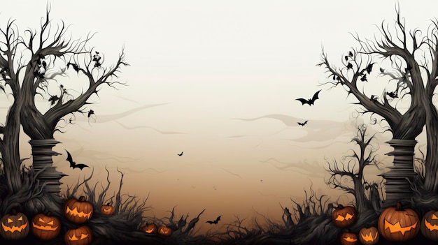 Illustrazione del design del bordo a tema Halloween