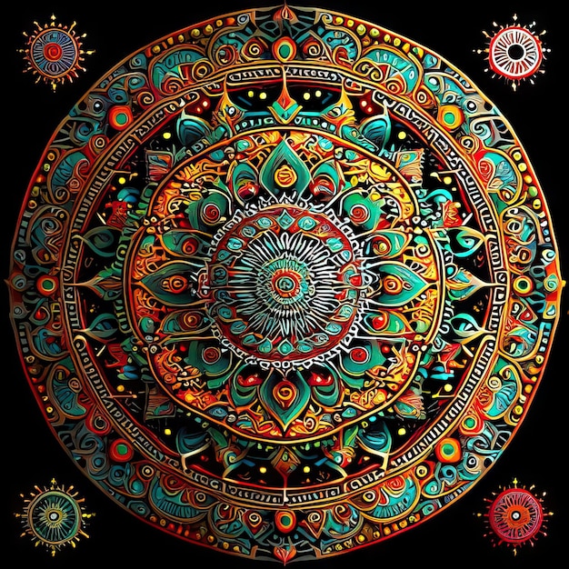 Illustrazione del disegno colorato mandala