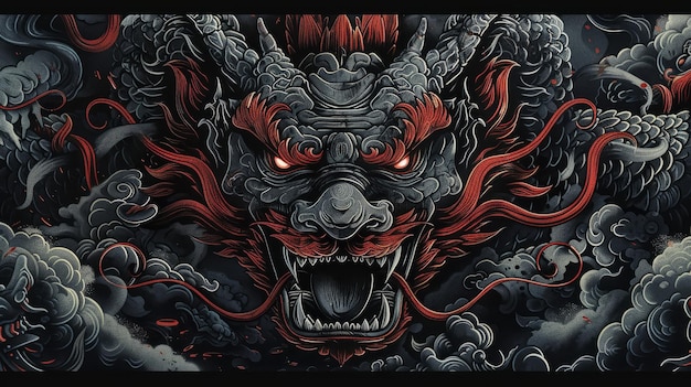 Illustrazione del drago Sfondi del drago rosso arrabbiato