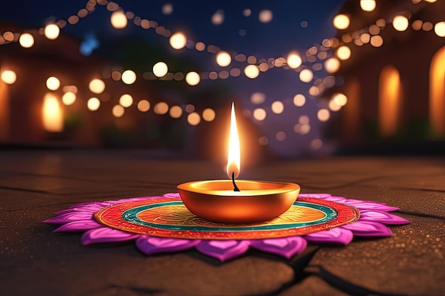 illustrazione del festival di diwali con luciillustrazione del festival di diwali con luciillustrazione o