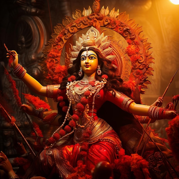 illustrazione del festival Durga Puja a Calcutta