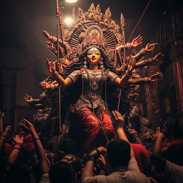 illustrazione del festival Durga Puja a Calcutta