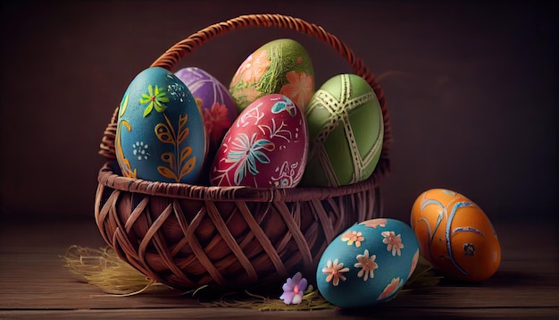 illustrazione del fondo di celebrazione delle uova dipinte