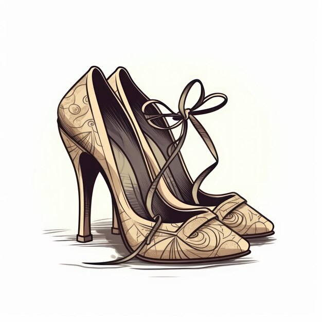 Illustrazione del fumetto di scarpe tacco alto