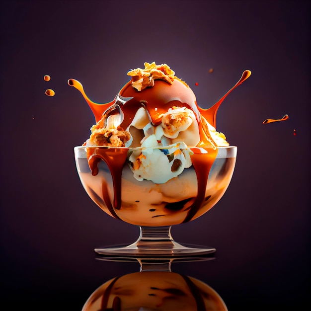Illustrazione del gelato alla vaniglia e al cioccolato creata dalla tecnologia generativa AI