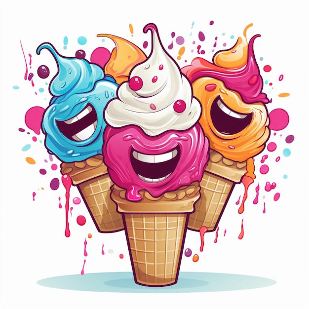 illustrazione del gelato felice