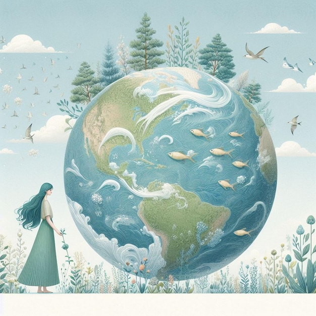 Illustrazione del giorno della Terra Illustrazione vettoriale del globo